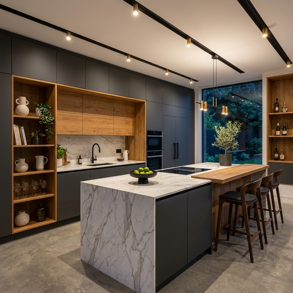 Cocina Integral con Isla Grafito & Gaudí